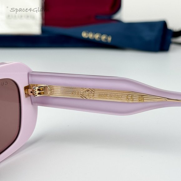 BRAND NEW Gucci GG1531SK 003 Pink Brown Unisex Rectangle Sunglasses GG 1531SK - Picture 7 of 10